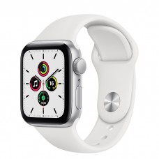 Apple Watch Series SE (GPS) 40mm Silver Aluminum Case with White Sport Band - Regular (MYDM2)