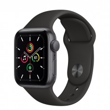 Apple Watch Series SE (GPS) 40mm Space Gray Aluminum Case with Black Sport Band - Regular (MYDP2)